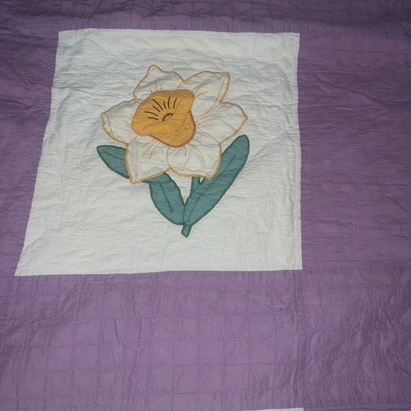 Vtg Cutter QuiltsAppliqué Quilt Rip Flawed As Is Crafts Fabric Hand 92x85” - Picture 4 of 9